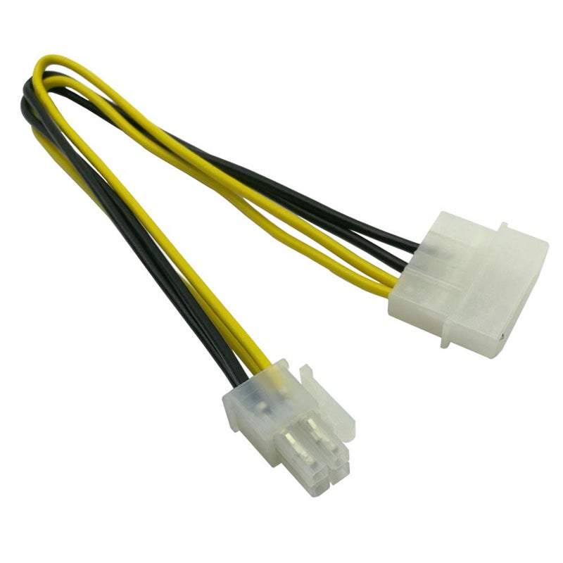 COMeap (3-Pack) 4 Pin Molex Connector, LP4 Molex to ATX 4 Pin Connector Auxiliary Power Adapter Cable 9.5-inch (24cm) - Image 1